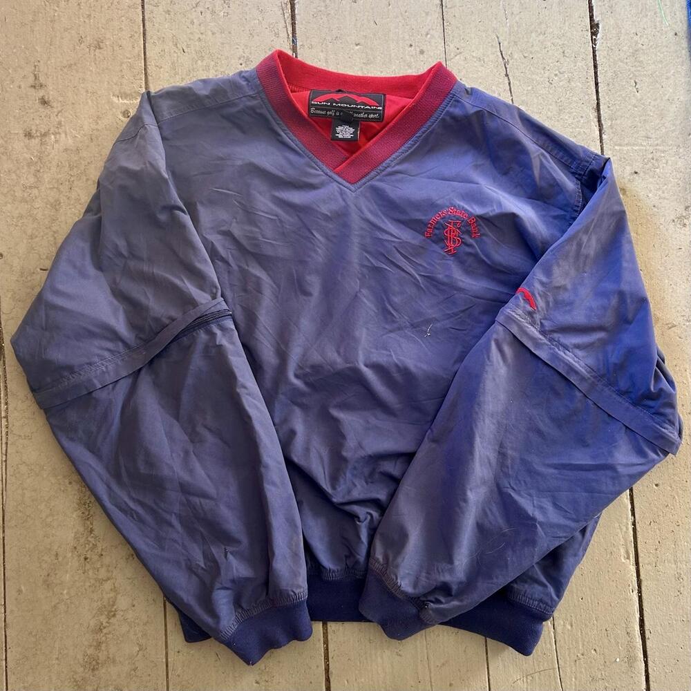 Vintage 90s Golf Windbreaker Jacket Navy Red Retro Athletic – Men's L